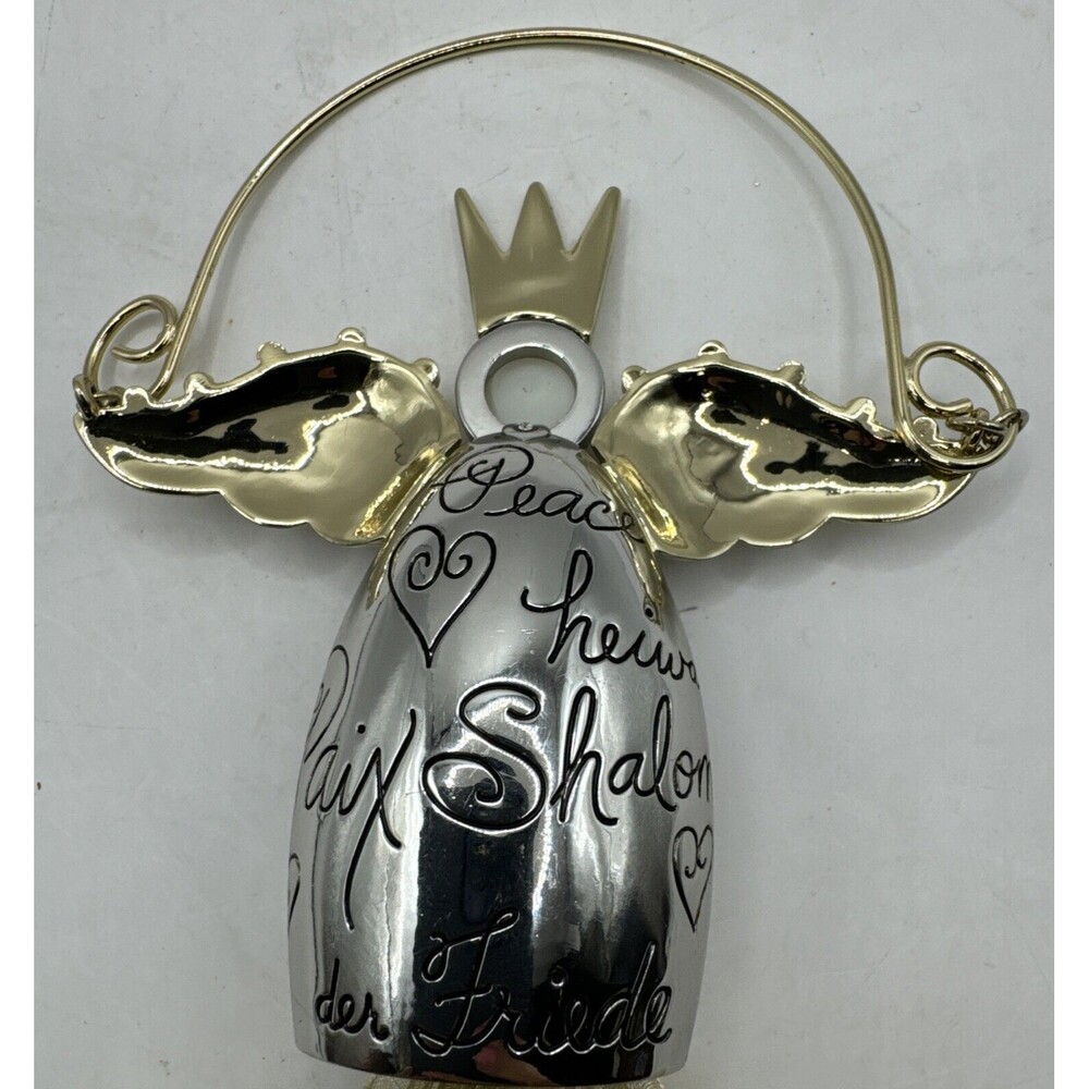 Silver Gold Chico's Christmas Jewel Angel Ornament Glass Stone Pearls Beads - Picture 6 of 6